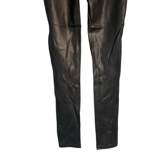 SPANX black faux leather leggings medium petite - Picture 4 of 13